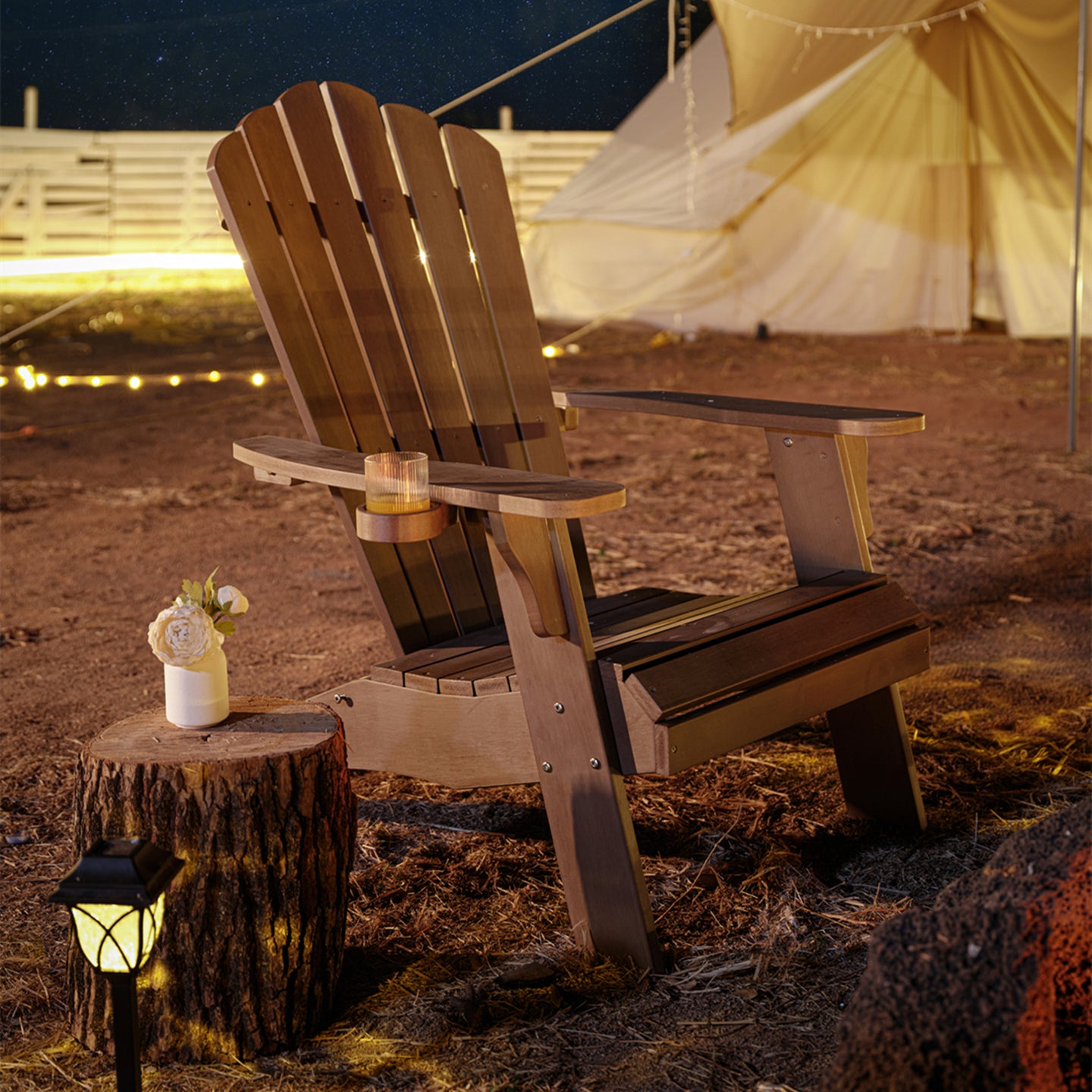 brown adirondack chair